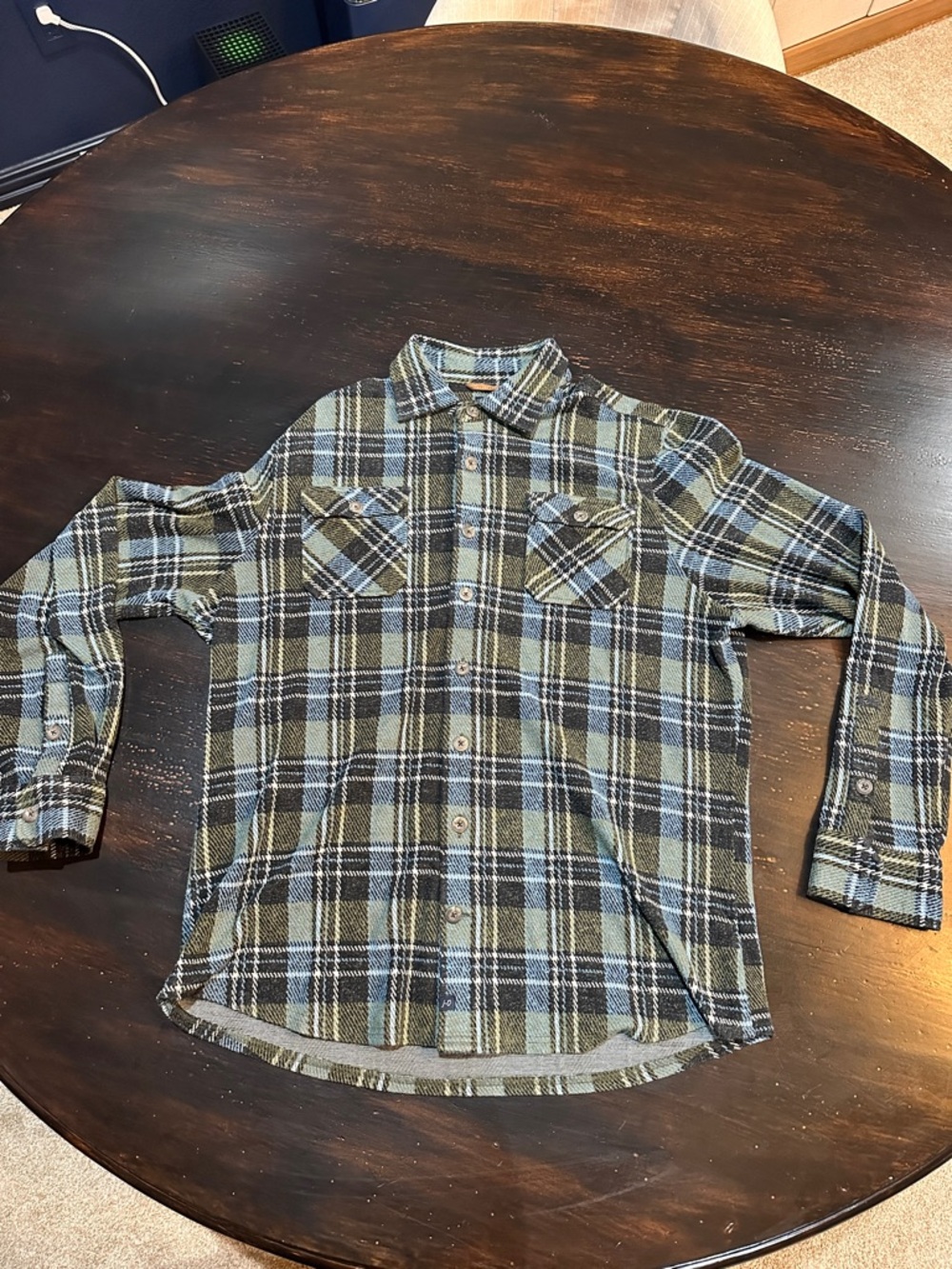 johnnie-O Olive & Blue Plaid Button-Down Shirt